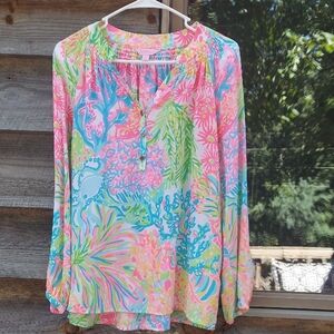 LILLY PULTIZER SILK BLOUSE M